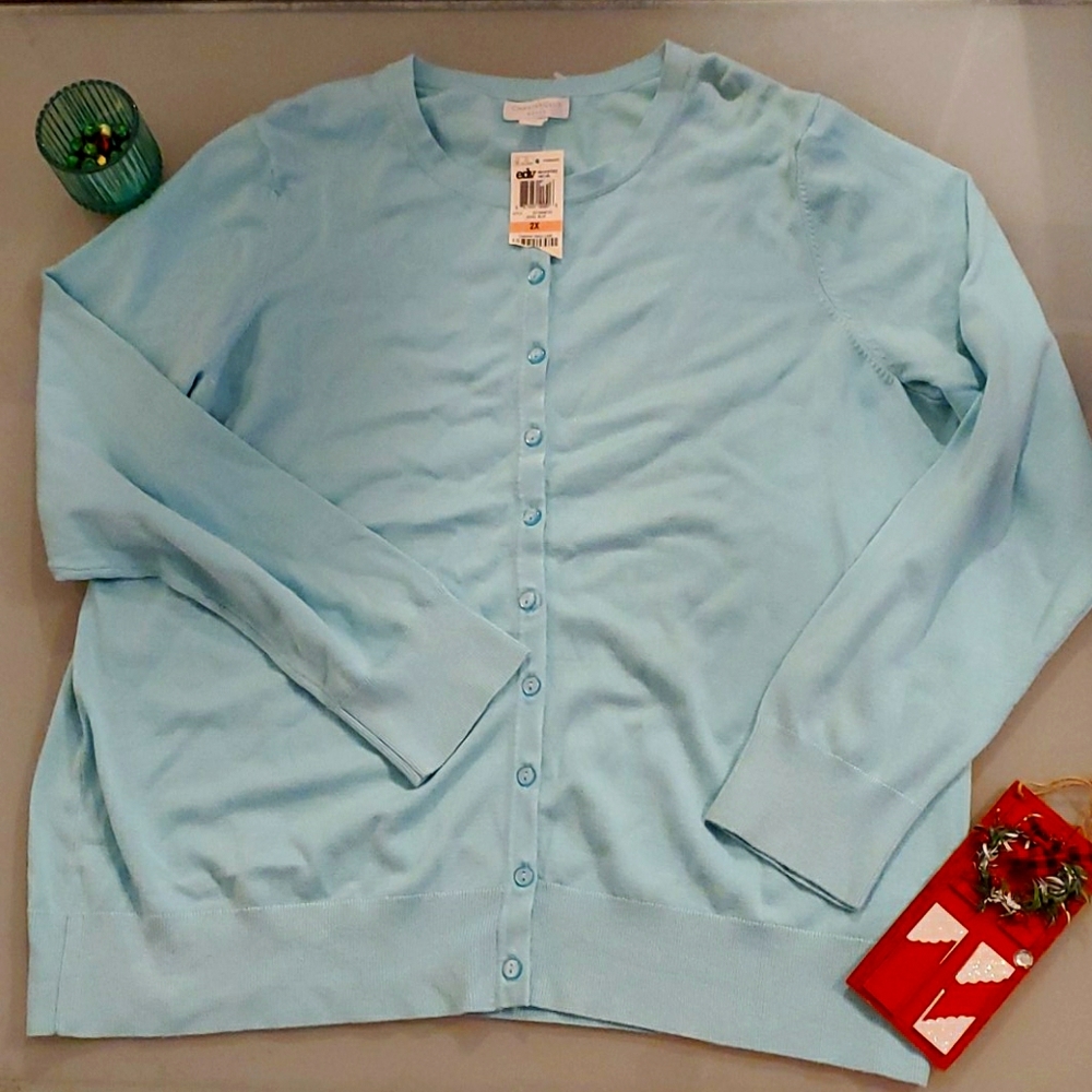 CharterClub woman Angel Blue Cardigan 2x